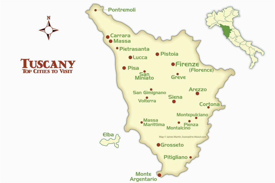 tuscany cities map and tourism guide