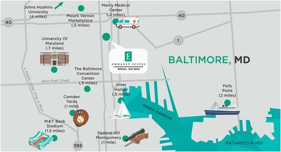 area map picture of embassy suites by hilton baltimore inner