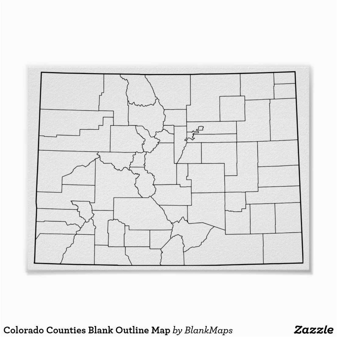 colorado counties blank outline map poster zazzle com blank
