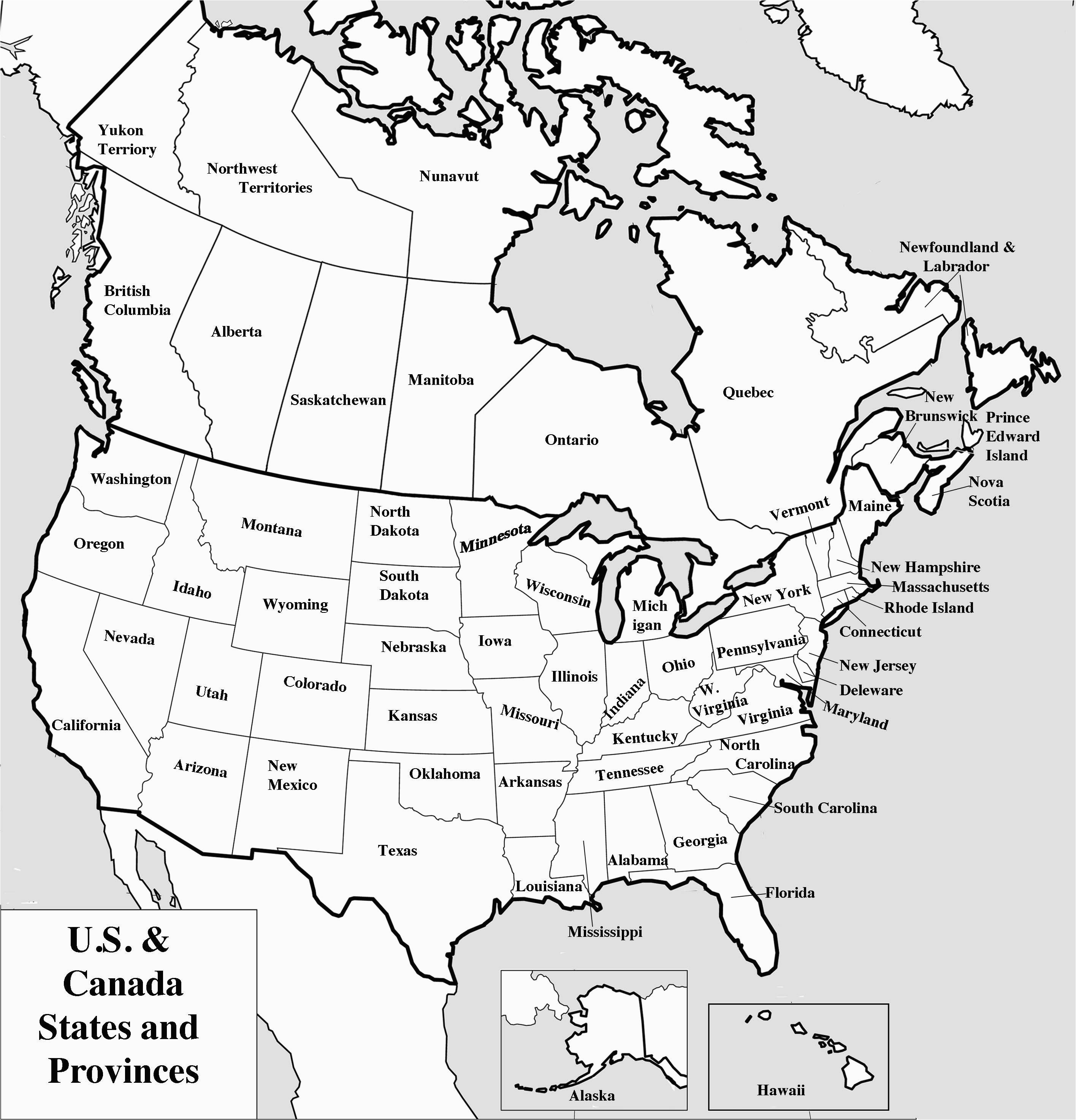 new blank map of the us and canada usacan58 passportstatus co
