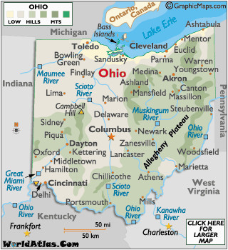 Brooklyn Ohio Map Ohio Map Geography Of Ohio Map Of Ohio Worldatlas Com
