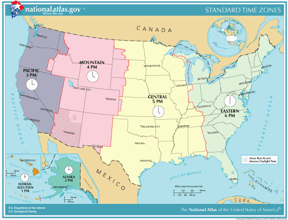 central time zone map