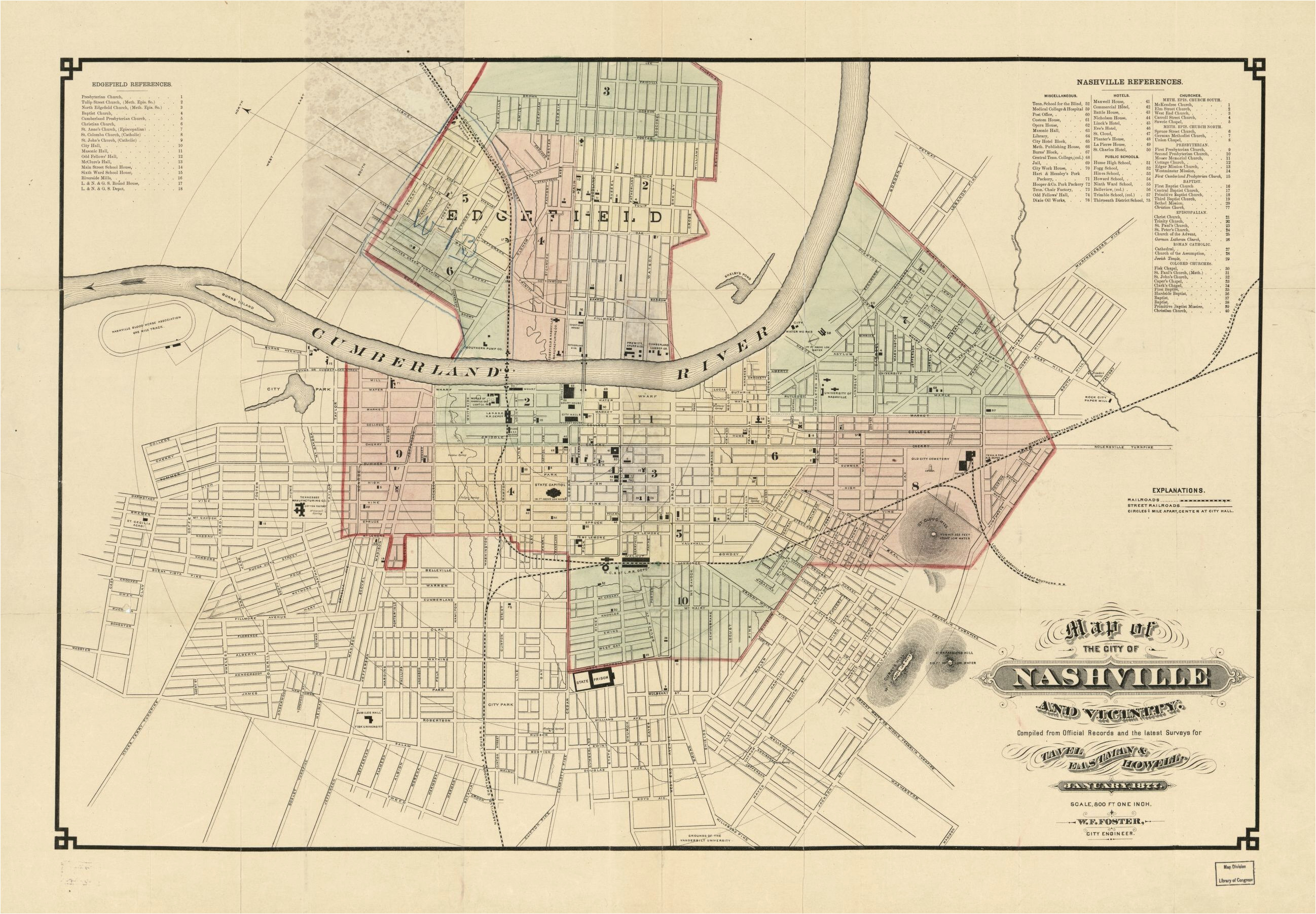 map of the city of nashville and vicinity library of congress