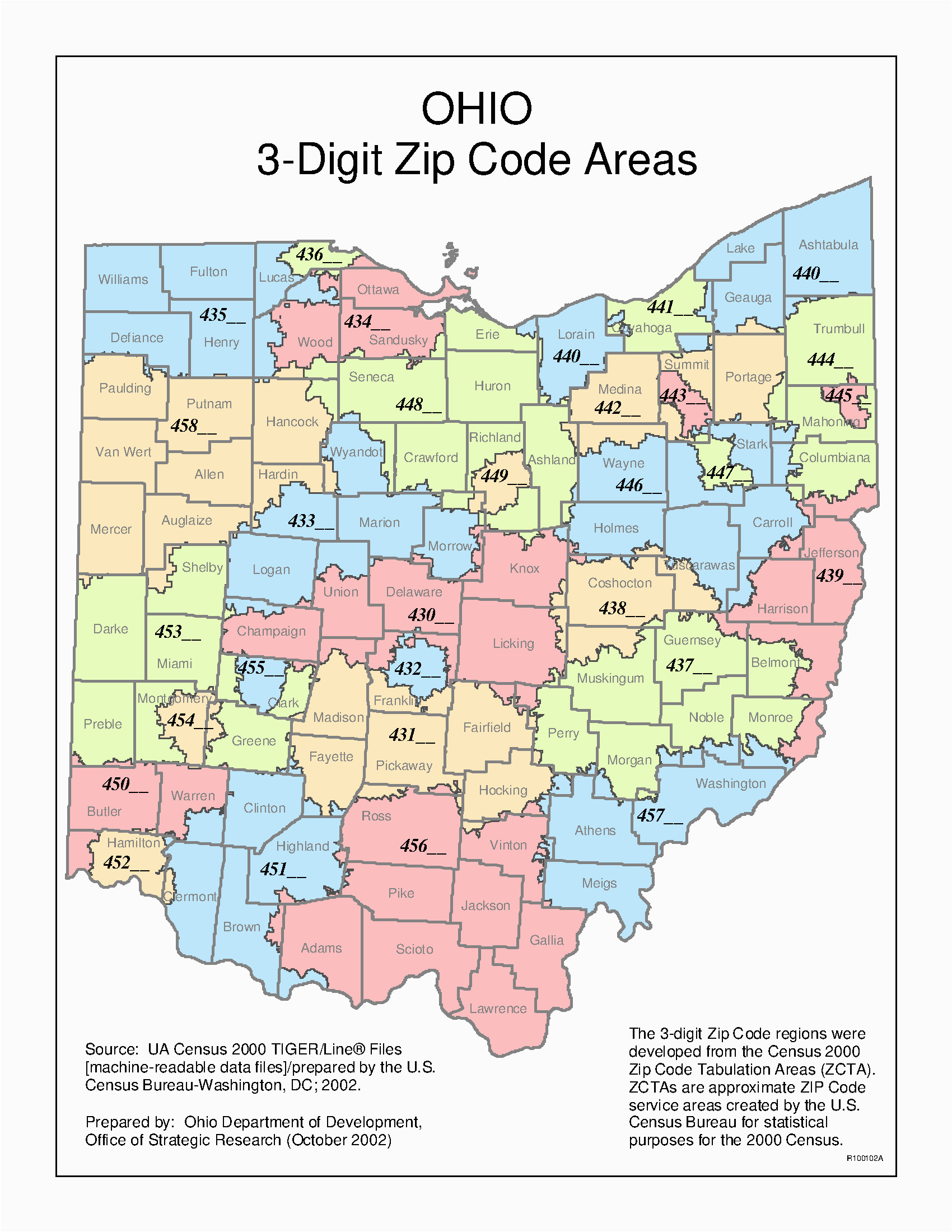 ohio 3 digit zip code areas state library of ohio digital collection
