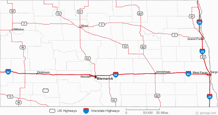 map of north dakota