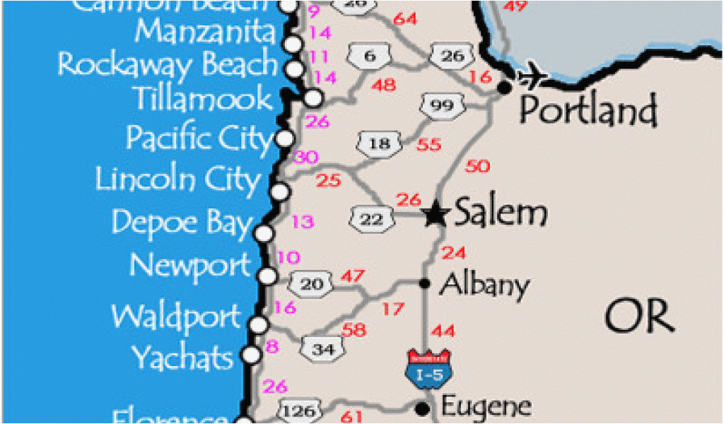 map or oregon coast washington and oregon coast map travel places
