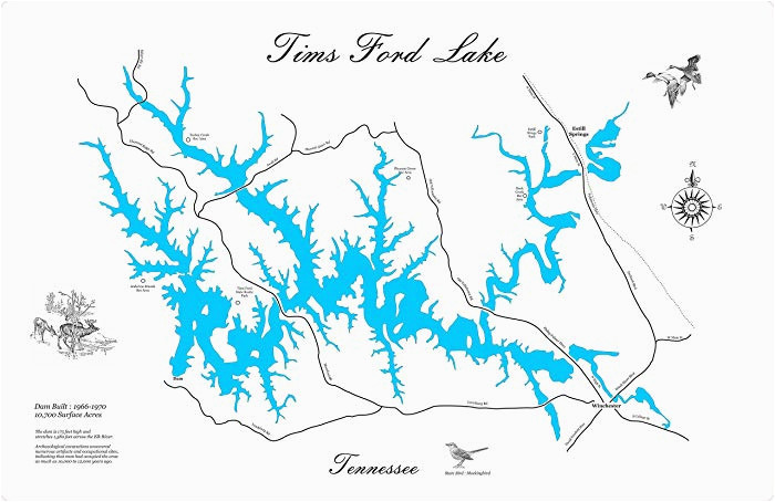 amazon com tim s ford lake tennessee standout wood map wall
