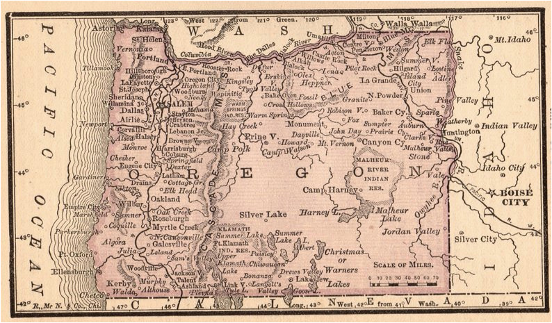 1888 antique oregon state map of oregon rare miniature size etsy