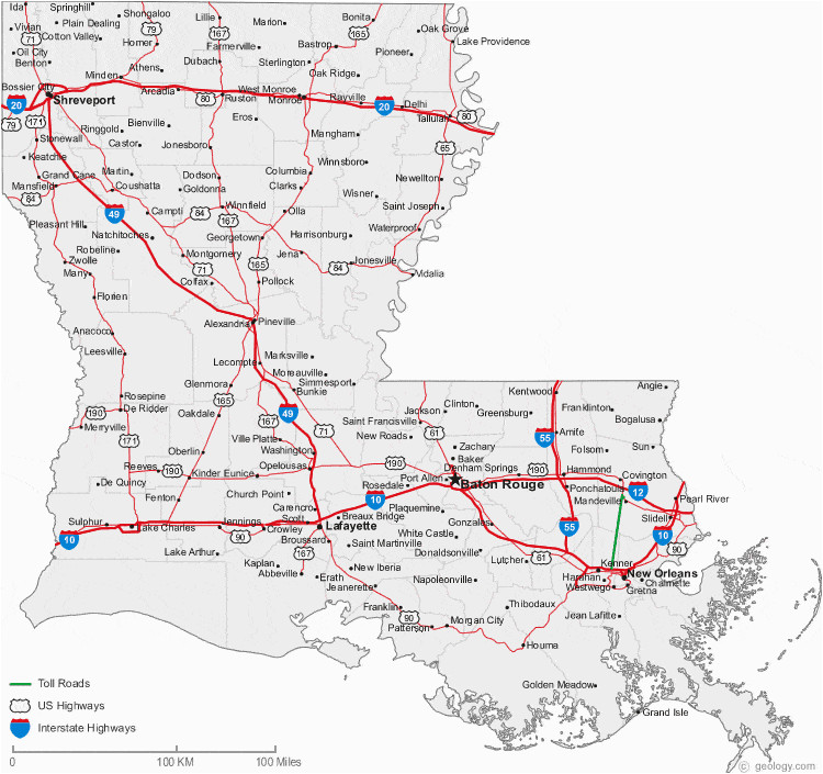 map of louisiana cities louisiana road map