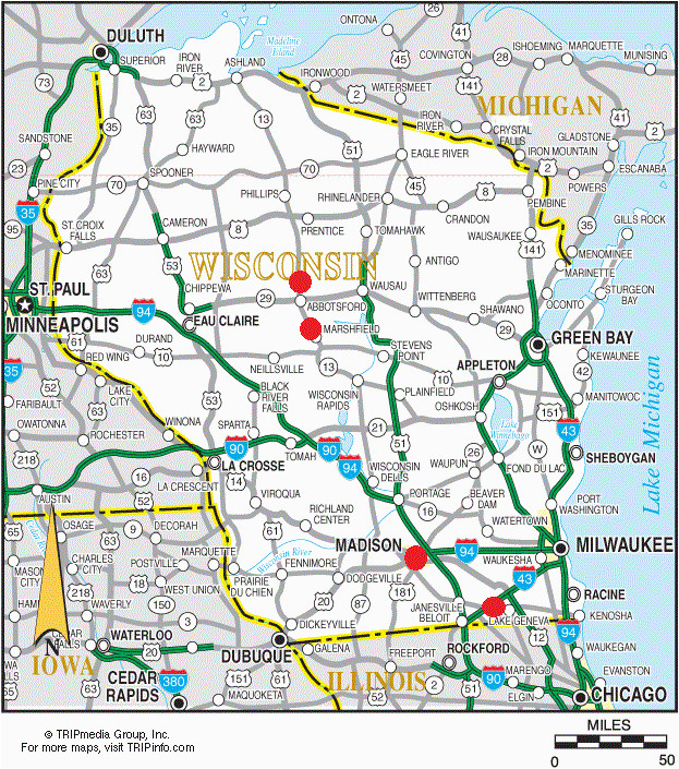 Highway Map Of Minnesota and Wisconsin | secretmuseum