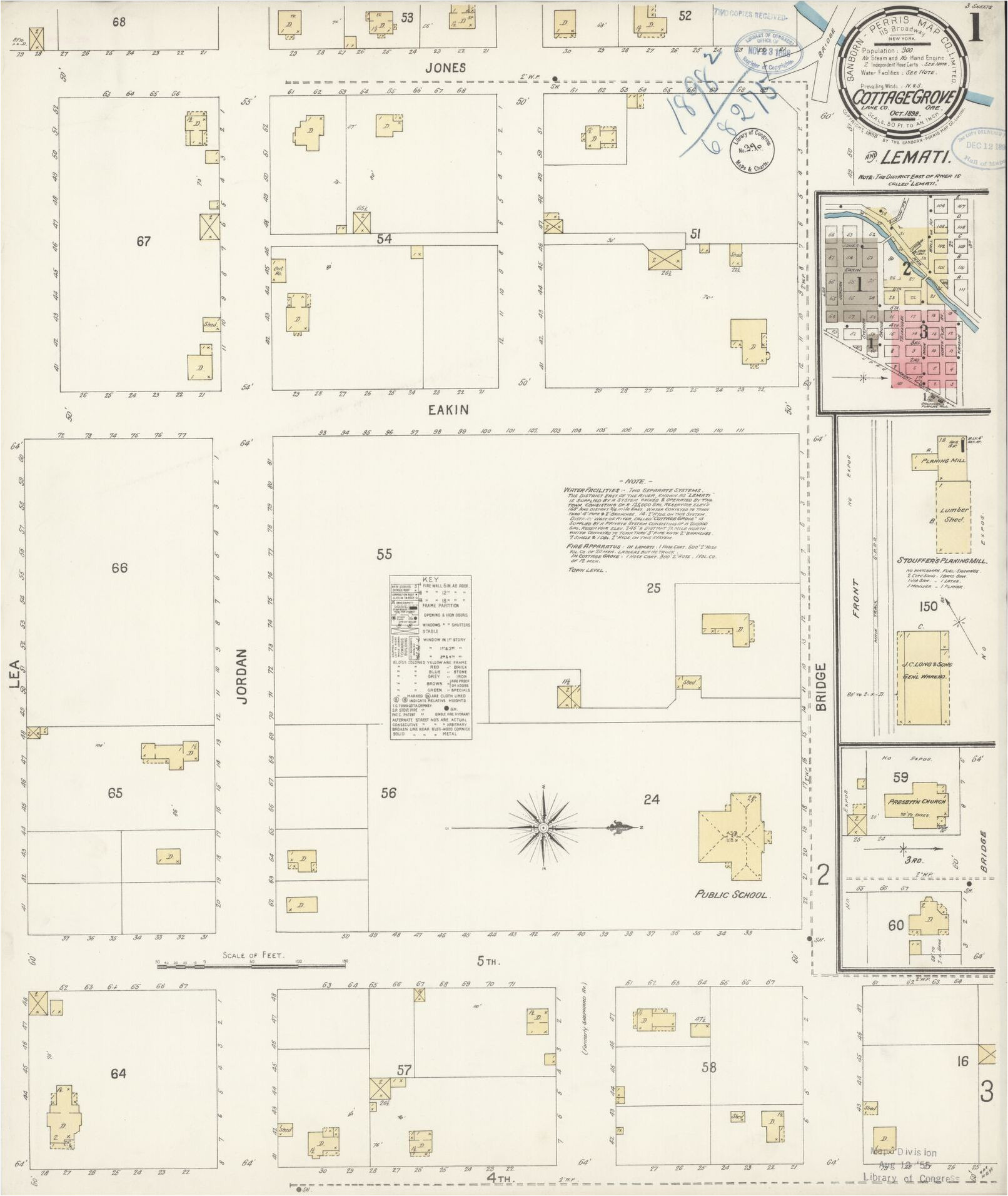 sanborn fire insurance map from cottage grove lane county oregon