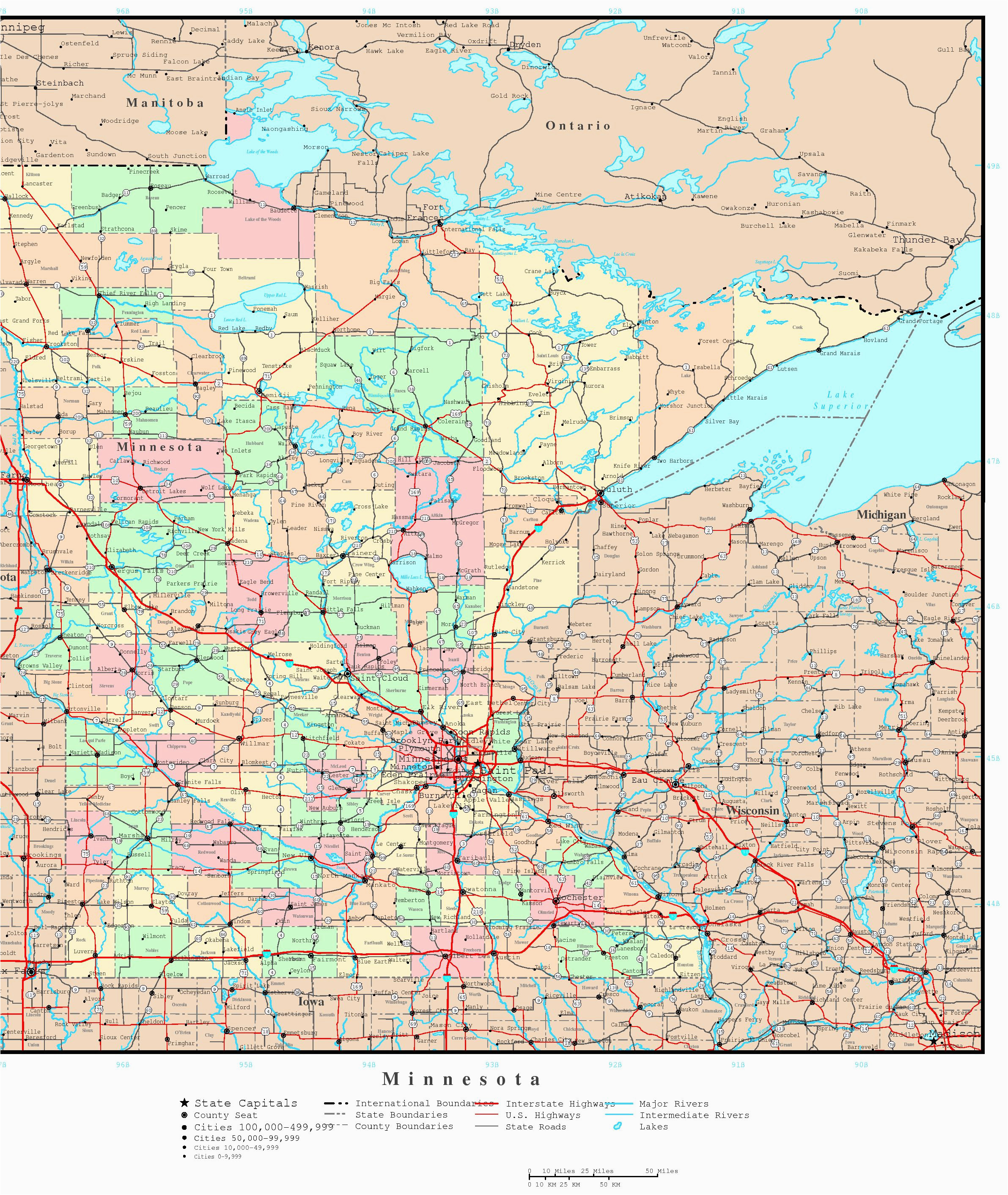 mn county maps with cities and travel information download free mn