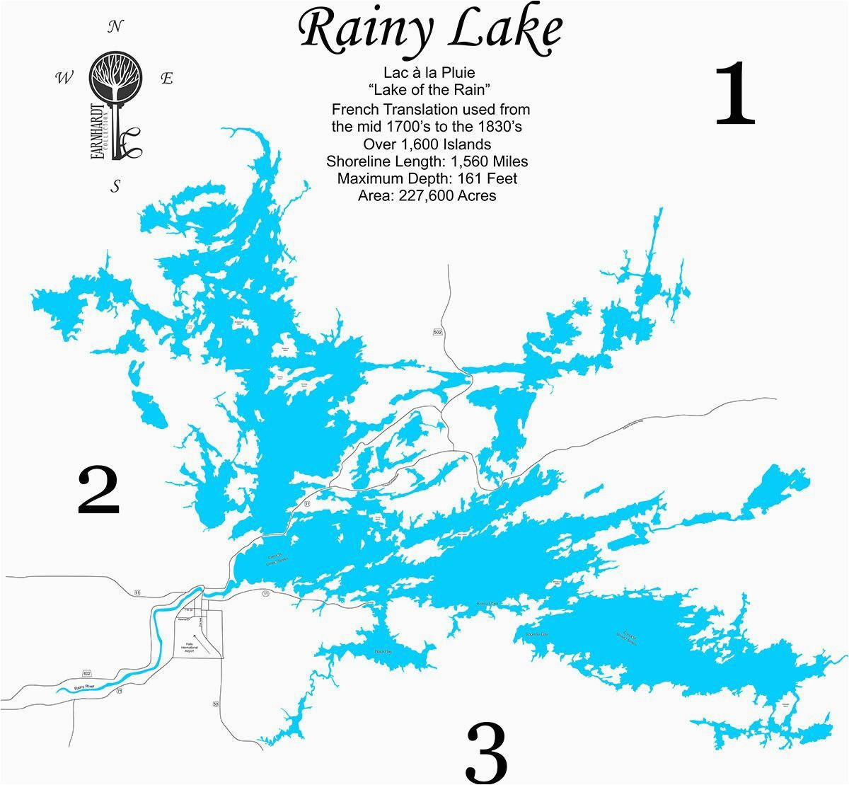 rainy lake minnesota wood laser cut map earnhardt collection