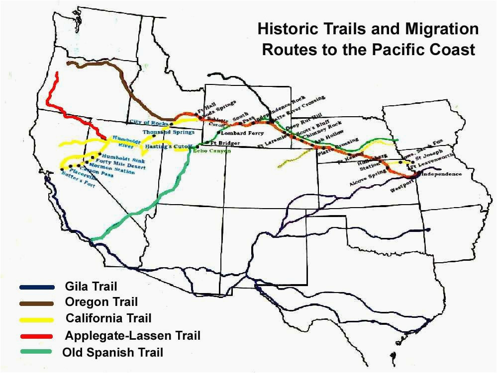 map of the oregon trail with landmarks secretmuseum