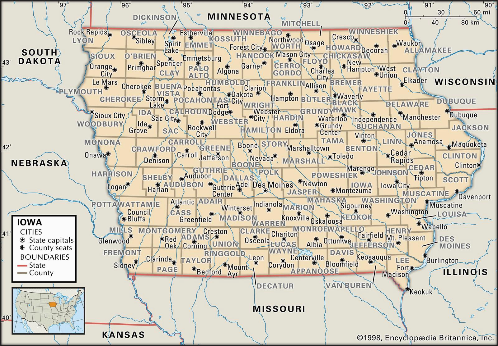 Map Of southern Minnesota and northern Iowa | secretmuseum