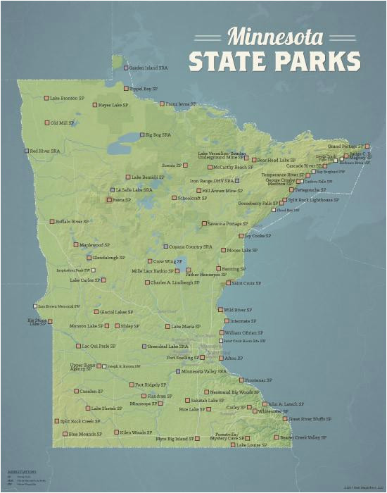 minnesota state parks map 11x14 print best maps ever
