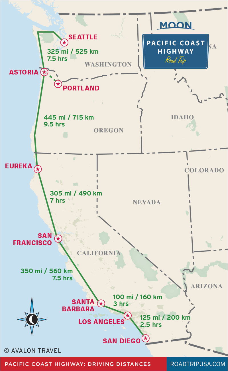 map of washington oregon and california the classic pacific coast
