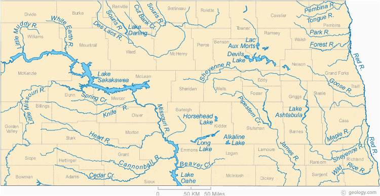 map of north dakota