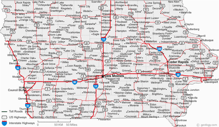 map of iowa cities iowa road map