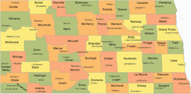 north dakota county map