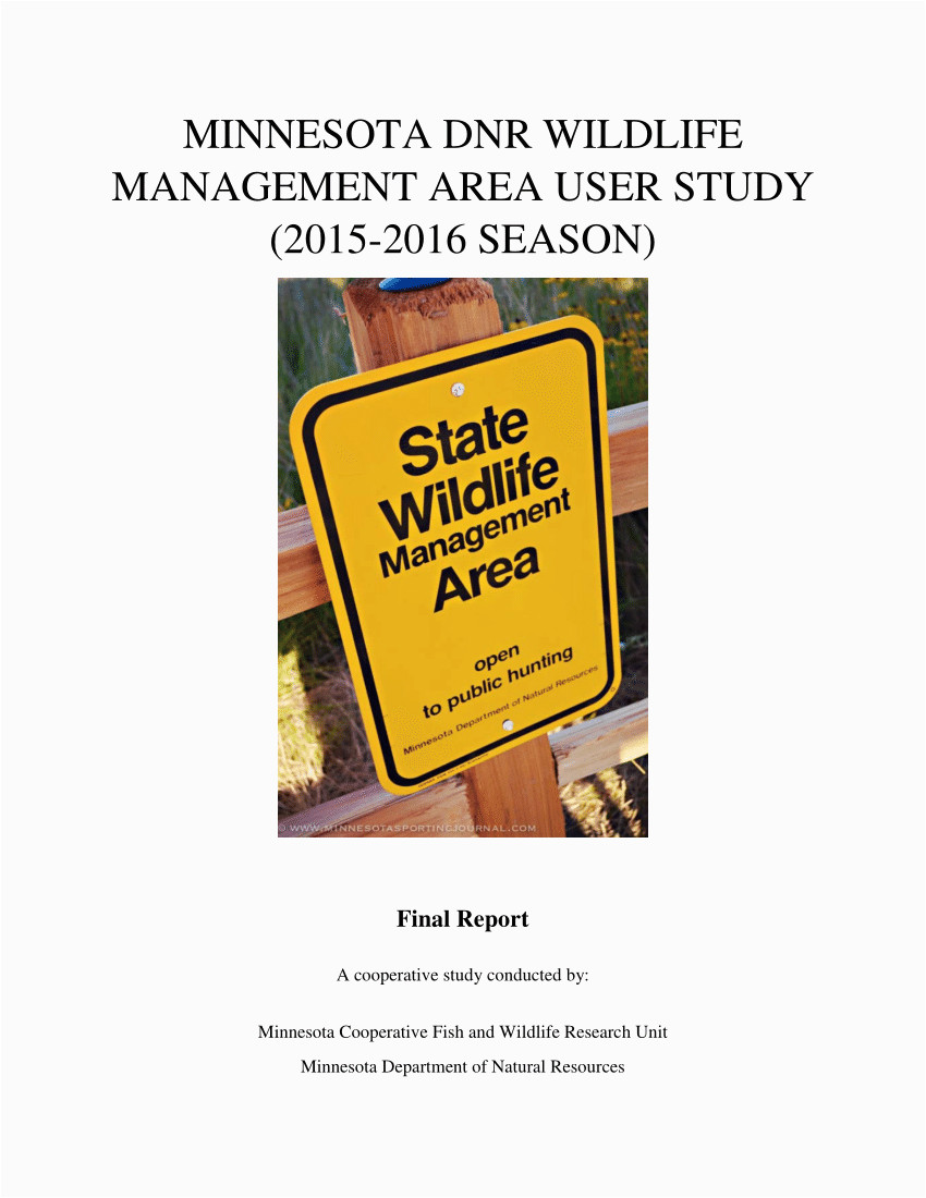 pdf minnesota dnr wildlife management area user study 2015 2016