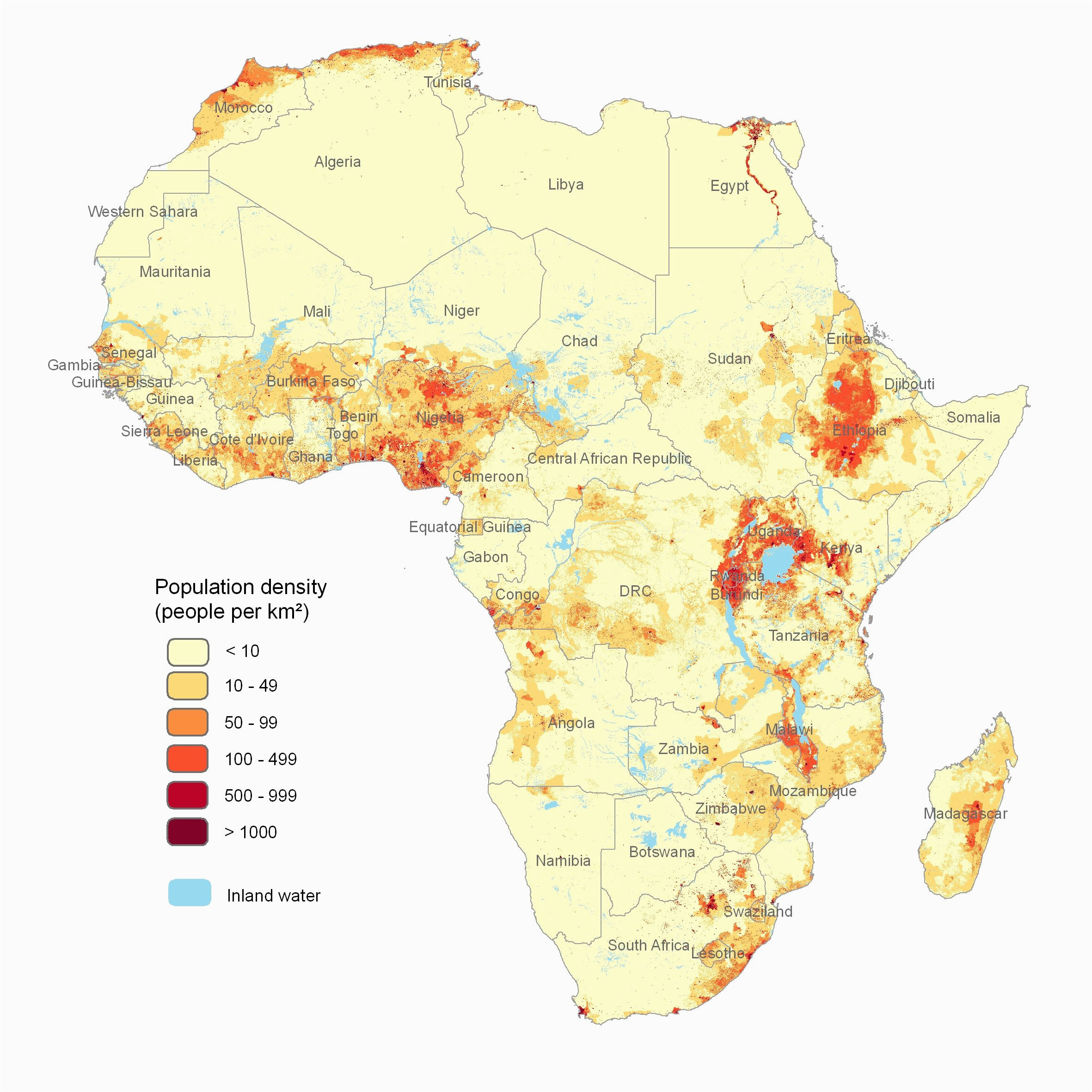 population density of africa maps africa map map map art