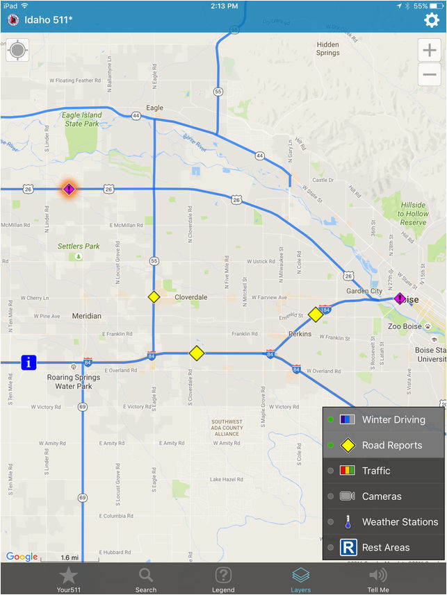mn dot road conditions map best of idaho 511 on the app store maps