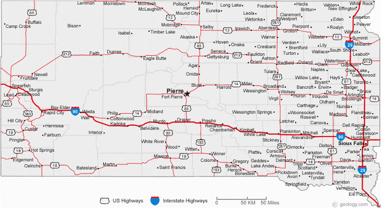 map of south dakota cities south dakota road map