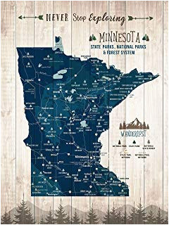 amazon com best maps ever minnesota state parks map 11x14 print