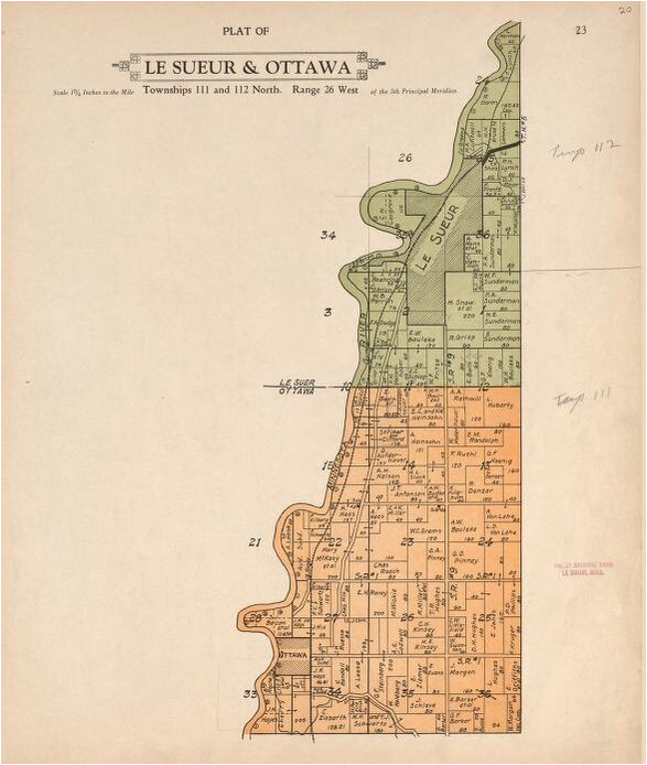 map plat book of le sueur county minnesota showing township