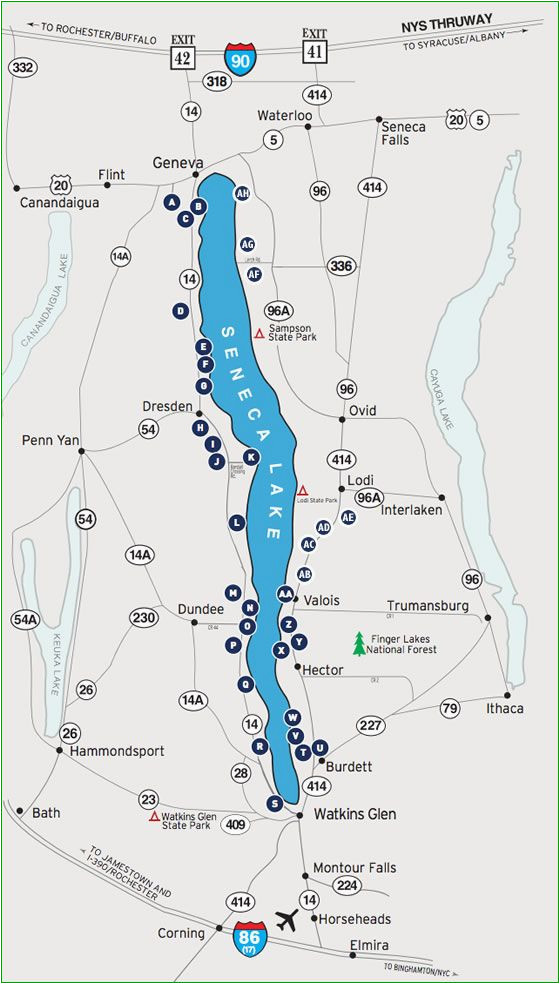 Cayuga Lake Wine Trail Map - Maping Resources