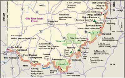 map kentucky and ohio indiana scenic drives ohio river scenic byway