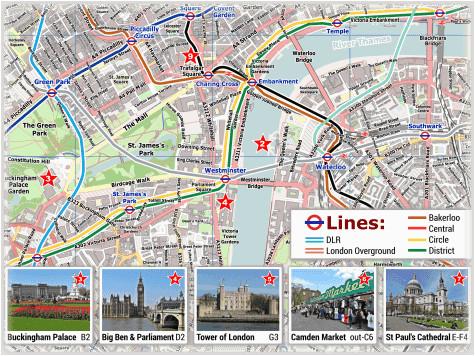 london pdf maps with attractions tube stations