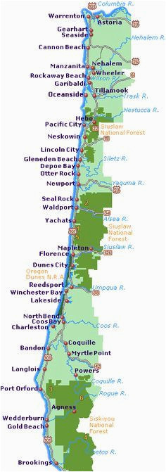 simple oregon coast map with towns and cities projects to try in