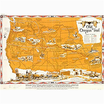 amazon com historic map oregon trail highway of the pioneers to