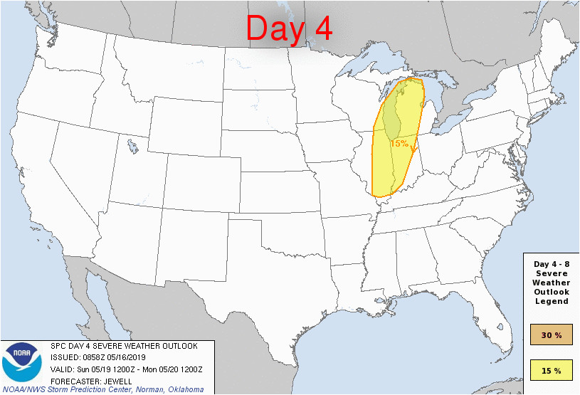 storm prediction center may 16 2019 day 4 8 severe weather outlook