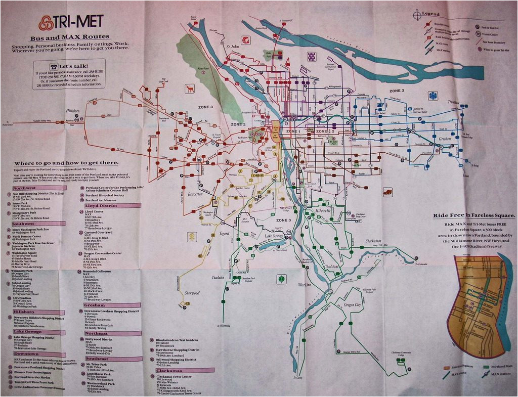 transit maps historical map trimet bus and max routes portland