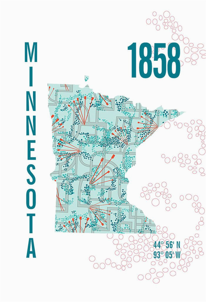 minnesota map print jhill design map prints things for my wall