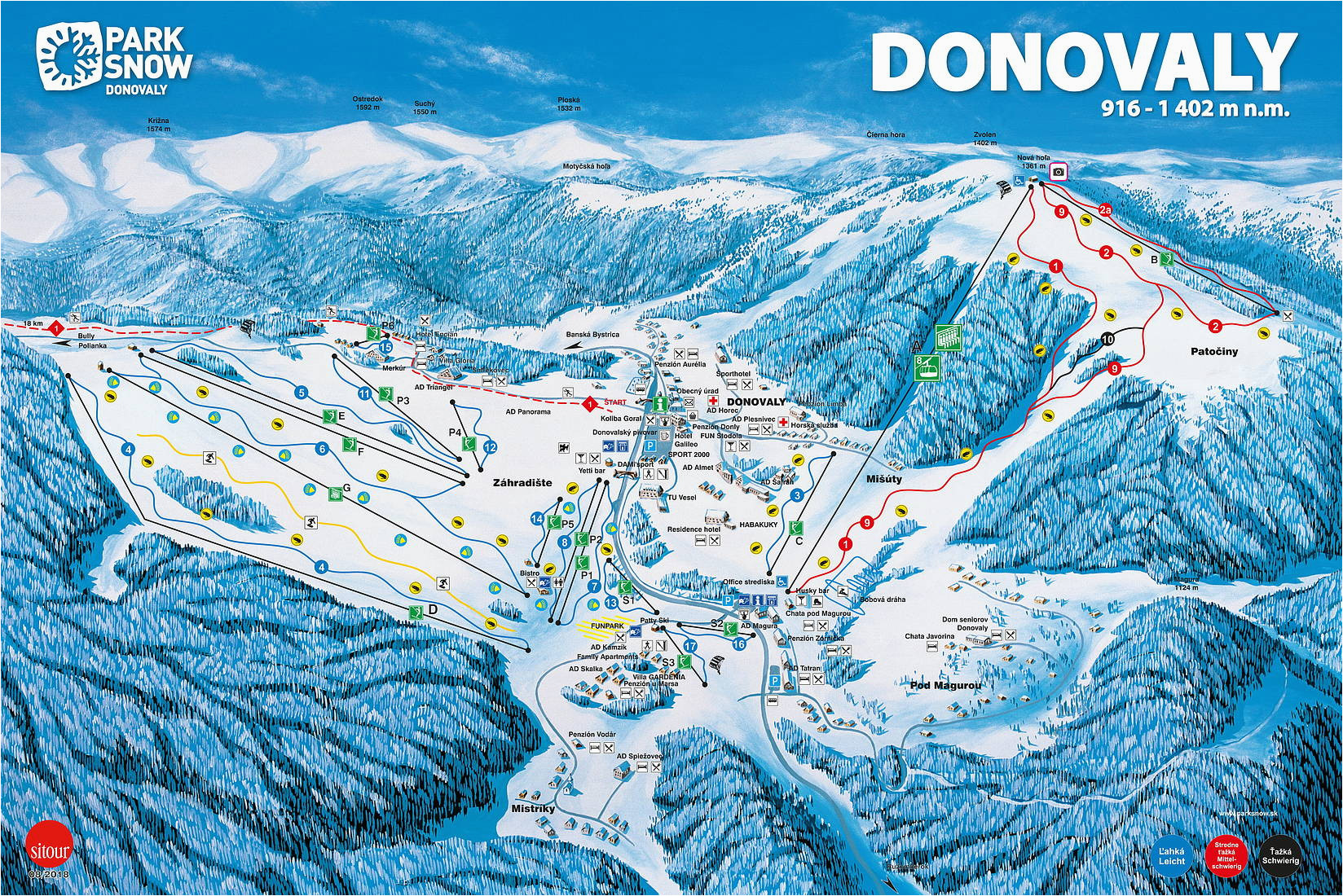 bergfex piste map park snow donovaly panoramic map park snow