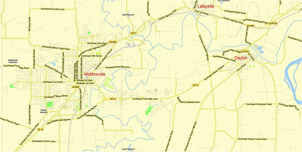 portland vancouver oregon city salem large area printable map