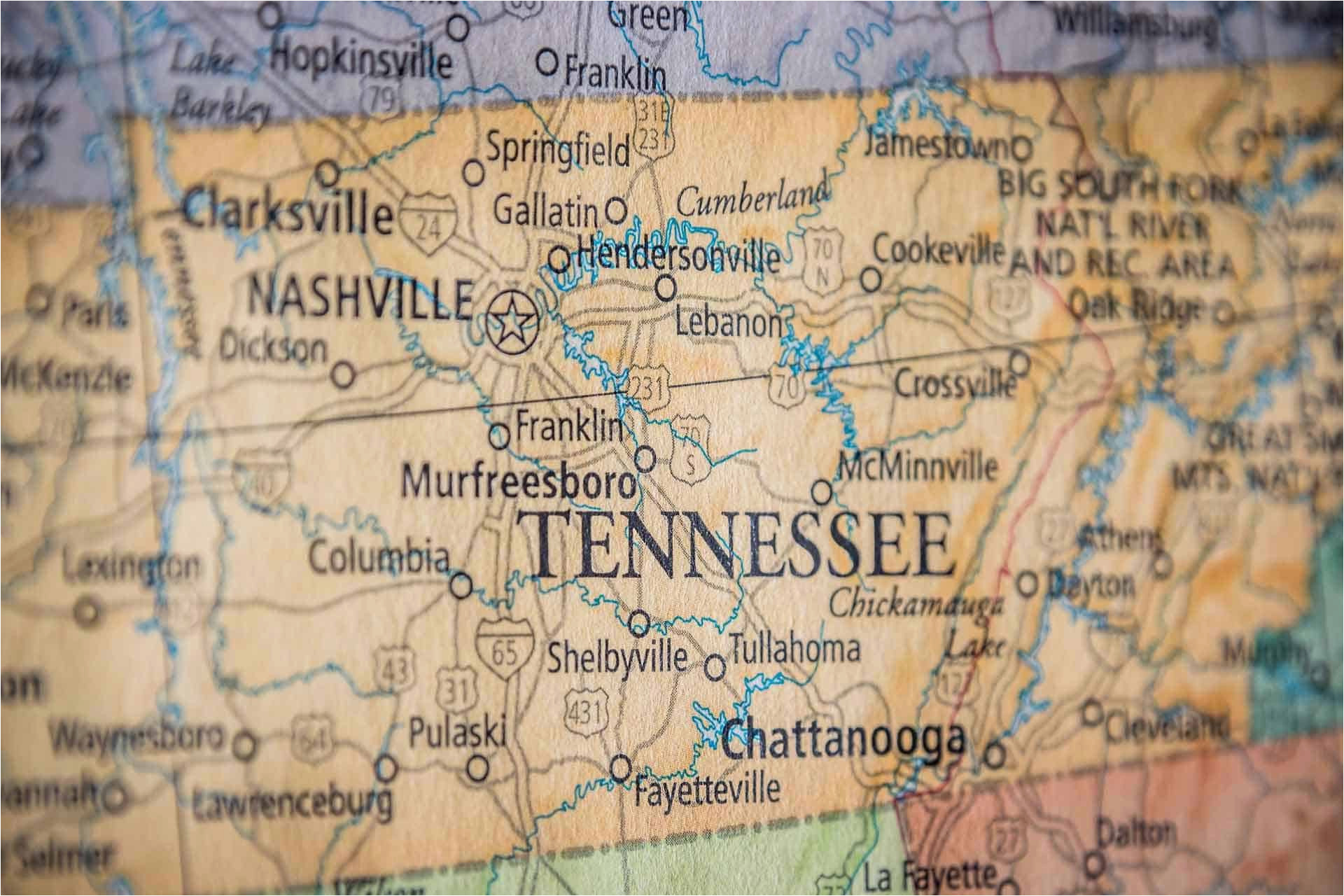 Tennessee Map Showing Cities
