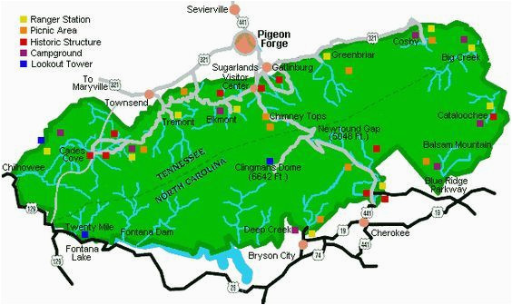 great smoky mountains national park hiking map hiking trail