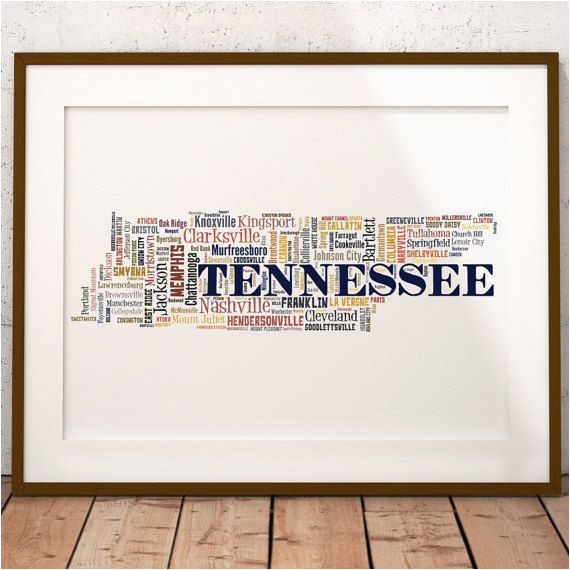 tennessee map art tennessee art print tennessee city map