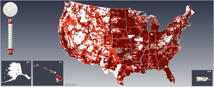 verizon cell phone coverage map fresh united states map sprint