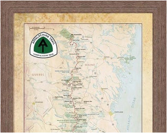 Appalachian Trail Map Tennessee Appalachian Trail Map Etsy Of Appalachian Trail Map Tennessee 
