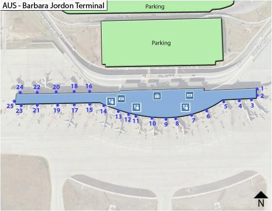 Austin Texas Airport Map Austin Bergstrom Aus Airport Terminal Map