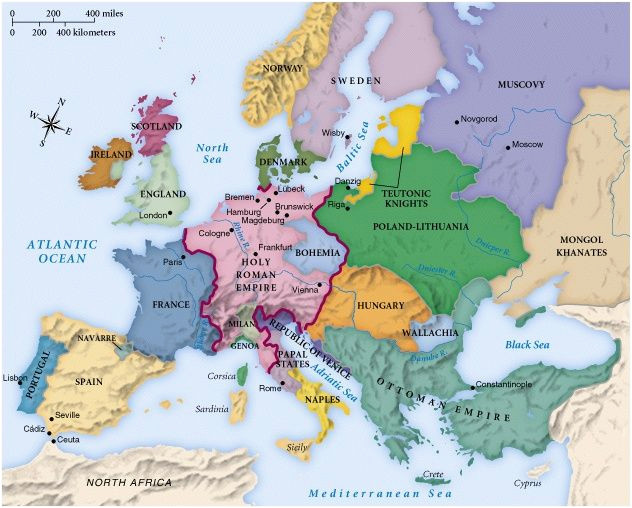 map of europe circa 1492 maps map old maps european history