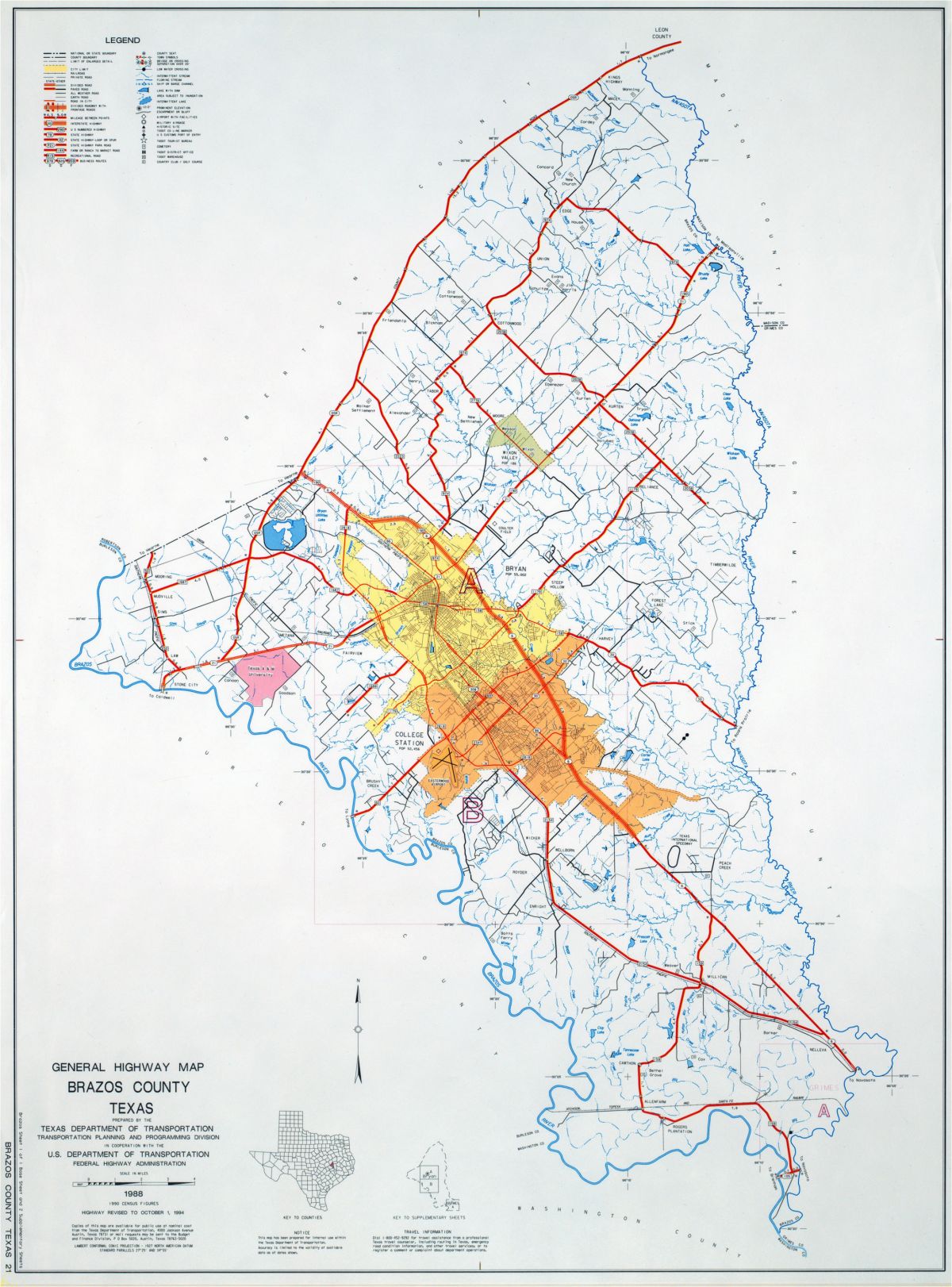 Brazos River Texas Map Texas County Highway Maps Browse Perry Castaa ...