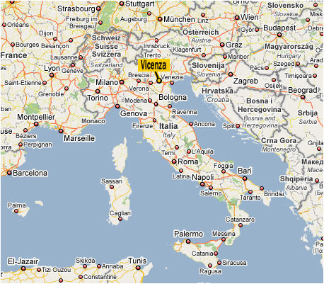 vicenza map and vicenza satellite image
