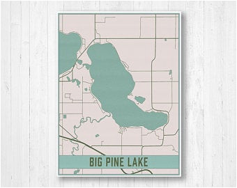 map pine lake etsy